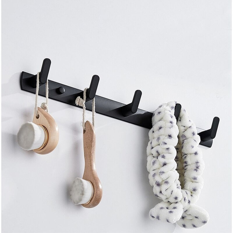 Porte-Manteau Mural Design Arbre - 190x83 Cm - 6 Crochets - Noir - Style Minimaliste - Pour Entrée, Couloir